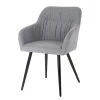 Mørteens Chaise à accoudoirs Senon - Tissu / Acier - Gris chiné / Noir -Chaises Soldes 1000235395 210818 08500500074 IMAGE P000000001000235395