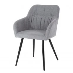 Mørteens Chaise à accoudoirs Senon - Tissu / Acier - Gris chiné / Noir