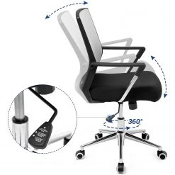 Loftscape Chaise de bureau Luxey - Tissu - Gris -Chaises Soldes 1000235713 210118 06413000113 DETAILS P000000001000235713