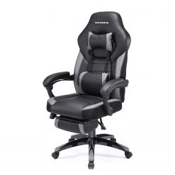 Loftscape Chaise gamer Sepx - Imitation cuir - Noir / Gris