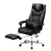 Loftscape Chaise de bureau Flers - Imitation cuir / Acier inoxydable - Noir
