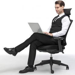 Loftscape Chaise de bureau Galey - Tissu / Acier - Noir -Chaises Soldes 1000235759 210118 06462400323 DETAILS P000000001000235759