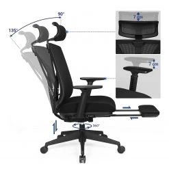 Loftscape Chaise de bureau Galey - Tissu / Acier - Noir -Chaises Soldes 1000235759 210118 06462600324 DETAILS P000000001000235759