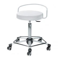 Mayer Sitzmöbel Tabouret pivotant myVITO lII - Imitation cuir / Acier - Blanc / Argenté