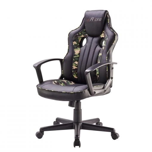 Furnitive Chaise gamer mcRacer Etaux - Imitation cuir / Nylon - Noir / Camouflage -Chaises Soldes 1000237041 210805 14490500001 IMAGE P000000001000237041