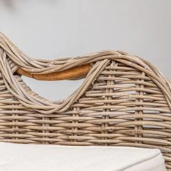 Naturoo Fauteuil Lozon - Rotin / Tissu - Gris Kubu / Crème -Chaises Soldes 1000240169 210115 08034700008 DETAILS P000000001000240169