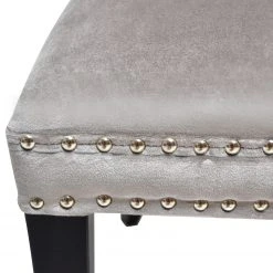 Velvet Studio Chaise capitonnée Sancey (lot de 2) - Velours / Hêtre massif - Gris clair / Noir -Chaises Soldes 1000241550 210121 14212800029 DETAILS P000000001000241550