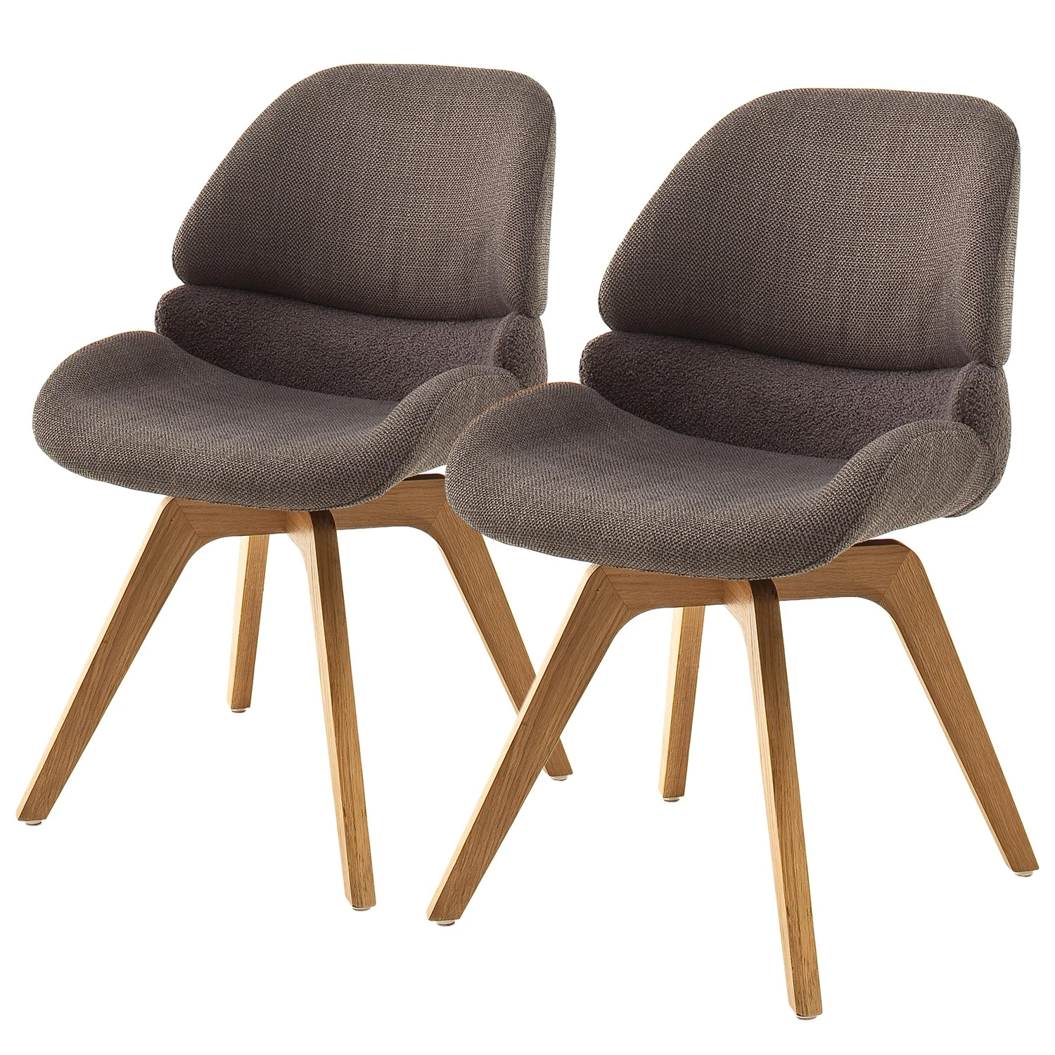 Loftscape Chaises capitonnées Husson (lot de 2) - Chenille et maille fine / Chêne massif - Cappuccino 3 Loftscape Chaises capitonnées Husson (lot de 2) - Chenille et maille fine / Chêne massif - Cappuccino