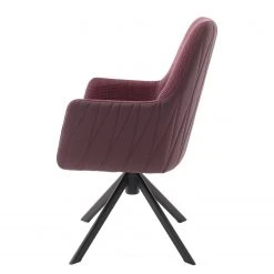 Loftscape Chaises à accoudoirs Fleurey (lot de 2) - Chenille et microfibre / Acier - Rouge Bordeaux -Chaises Soldes 1000242027 210202 13161200146 DETAILS P000000001000242027