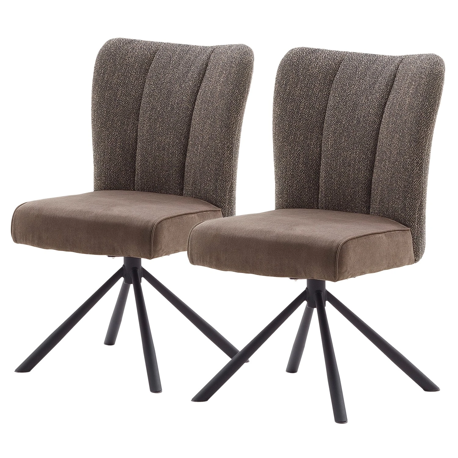 Fredriks Chaises Arleta II (lot de 2) - Microfibre et tissu structuré / Acier - Cappuccino 3 Fredriks Chaises Arleta II (lot de 2) - Microfibre et tissu structuré / Acier - Cappuccino