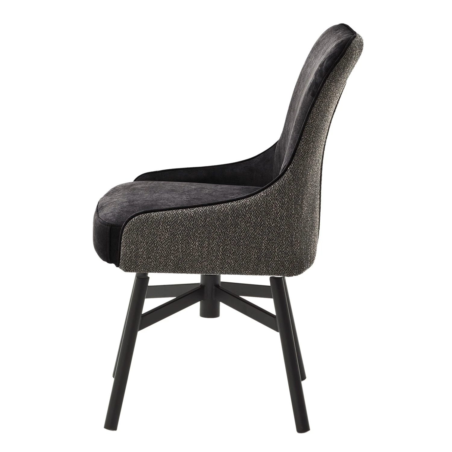 Fredriks Chaises Stalewell II (lot de 2) - Microfibre et tissu structuré / Acier - Anthracite 4 Fredriks Chaises Stalewell II (lot de 2) - Microfibre et tissu structuré / Acier - Anthracite – Image 2