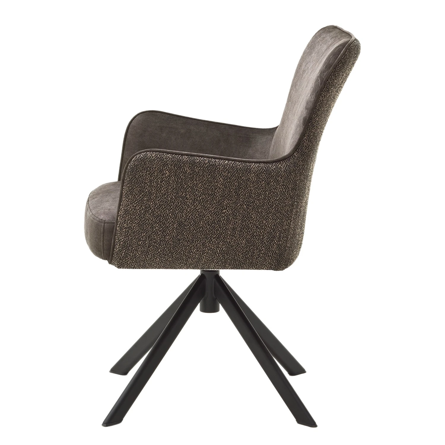 Fredriks Chaises Stalewell III (lot de 2) - Microfibre et tissu structuré / Acier - Cappuccino 4 Fredriks Chaises Stalewell III (lot de 2) - Microfibre et tissu structuré / Acier - Cappuccino – Image 2