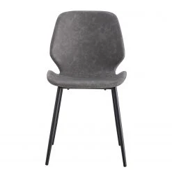 Mørteens Chaises Reallon (lot de 2) - Imitation cuir / Fer - Gris / Noir -Chaises Soldes 1000244973 211006 08514400062 DETAILS P000000001000244973