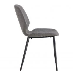 Mørteens Chaises Reallon (lot de 2) - Imitation cuir / Fer - Gris / Noir -Chaises Soldes 1000244973 211006 08515500069 DETAILS P000000001000244973