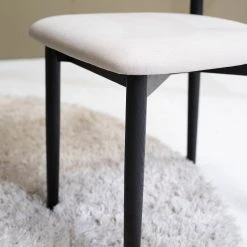 Mørteens Chaises Lolif I (lot de 2) - Tissu / Chêne massif - Beige / Noir -Chaises Soldes 1000244983 220406 031 DETAILS P000000001000244983