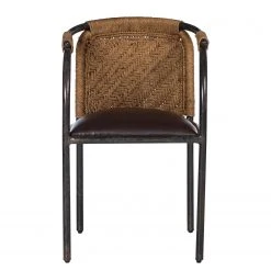 Ars manufacti Chaise à accoudoirs Dissay - Jute tressé / Fer - Naturel / Noir -Chaises Soldes 1000246784 220405 030 DETAILS P000000001000246784