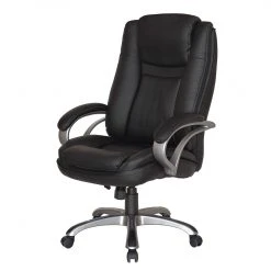 Furnitive Fauteuil de bureau Roynac - Imitation cuir / Matière plastique - Noir / Argenté