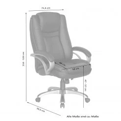 Furnitive Fauteuil de bureau Roynac - Imitation cuir / Matière plastique - Noir / Argenté -Chaises Soldes 1000248345 210217 09441200013 SKETCH DETAILS P000000001000248345 sketch