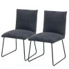 Red Living Chaises capitonnées Malaville (lot de 2) - Chenille / Fer - Gris / Noir -Chaises Soldes 1000249513 210225 14224400057 IMAGE P000000001000249513