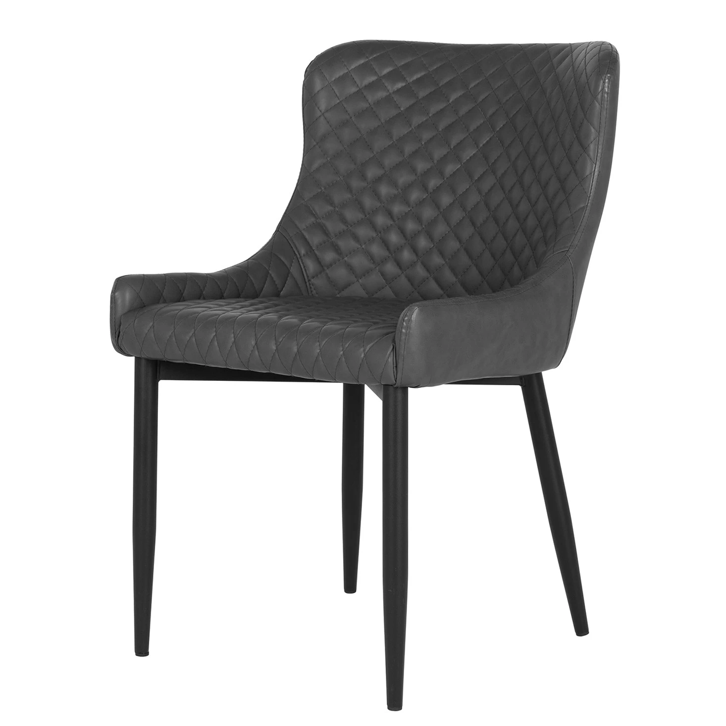 Red Living Chaise capitonnée Batilly II - Imitation cuir / Acier - Gris foncé 3 Red Living Chaise capitonnée Batilly II - Imitation cuir / Acier - Gris foncé