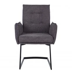 Jack & Alice Chaise cantilever Lecelles - Tissu / Métal - Gris foncé -Chaises Soldes 1000255021 220401 030 DETAILS P000000001000255021