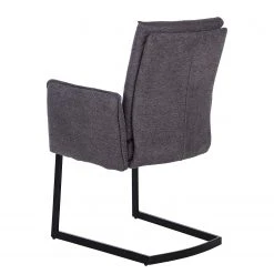 Jack & Alice Chaise cantilever Lecelles - Tissu / Métal - Gris foncé -Chaises Soldes 1000255021 220401 031 DETAILS P000000001000255021