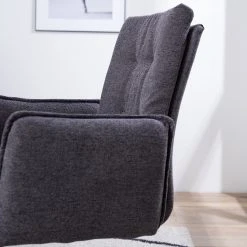 Jack & Alice Chaise cantilever Lecelles - Tissu / Métal - Gris foncé -Chaises Soldes 1000255021 220401 042 DETAILS P000000001000255021