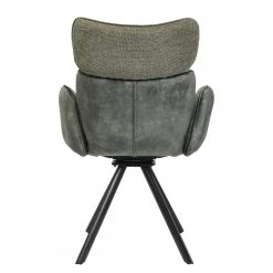 Jack & Alice Chaise à accoudoirs Aveluy - Velours et tissu / Métal - Vert foncé -Chaises Soldes 1000255059 210831 14151500124 DETAILS P000000001000255059