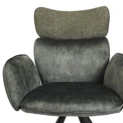 Jack & Alice Chaise à accoudoirs Aveluy - Velours et tissu / Métal - Vert foncé -Chaises Soldes 1000255059 210831 14151500125 DETAILS P000000001000255059