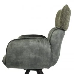 Jack & Alice Chaise à accoudoirs Aveluy - Velours et tissu / Métal - Vert foncé -Chaises Soldes 1000255059 210831 14151500126 DETAILS P000000001000255059