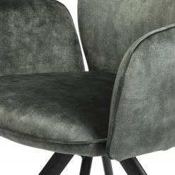Jack & Alice Chaise à accoudoirs Aveluy - Velours et tissu / Métal - Vert foncé -Chaises Soldes 1000255059 210831 14152600129 DETAILS P000000001000255059