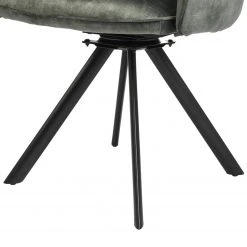 Jack & Alice Chaise à accoudoirs Aveluy - Velours et tissu / Métal - Vert foncé -Chaises Soldes 1000255059 210831 14152600130 DETAILS P000000001000255059