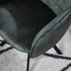 Jack & Alice Chaise à accoudoirs Aveluy - Velours et tissu / Métal - Vert foncé -Chaises Soldes 1000255059 220401 030 DETAILS P000000001000255059