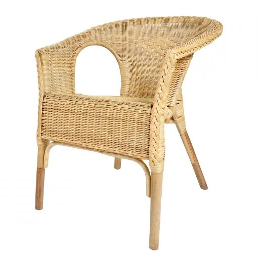 Ars Natura Chaise à accoudoirs Biville - Rotin - Naturel -Chaises Soldes 1000255327 220513 010 IMAGE P000000001000255327