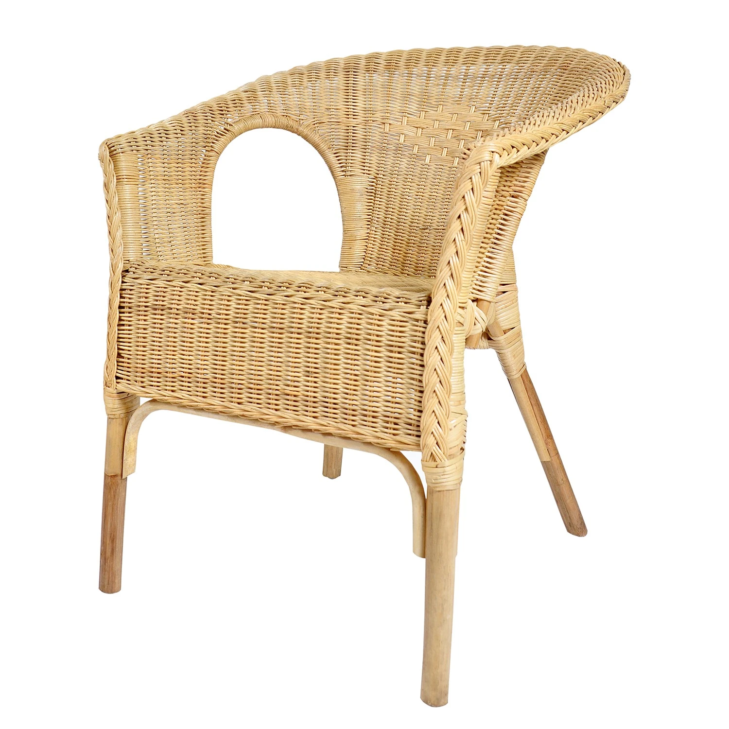 Ars Natura Chaise à accoudoirs Biville - Rotin - Naturel 3 Ars Natura Chaise à accoudoirs Biville - Rotin - Naturel