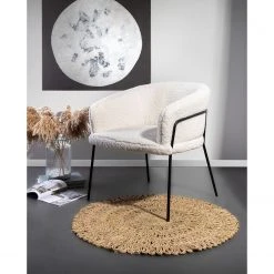 Red Living Chaise à accoudoirs Bonneville - Microfibre / Fer - Blanc / Noir -Chaises Soldes 1000255597 210330 14171600005 MOOD DETAILS P000000001000255597 mood