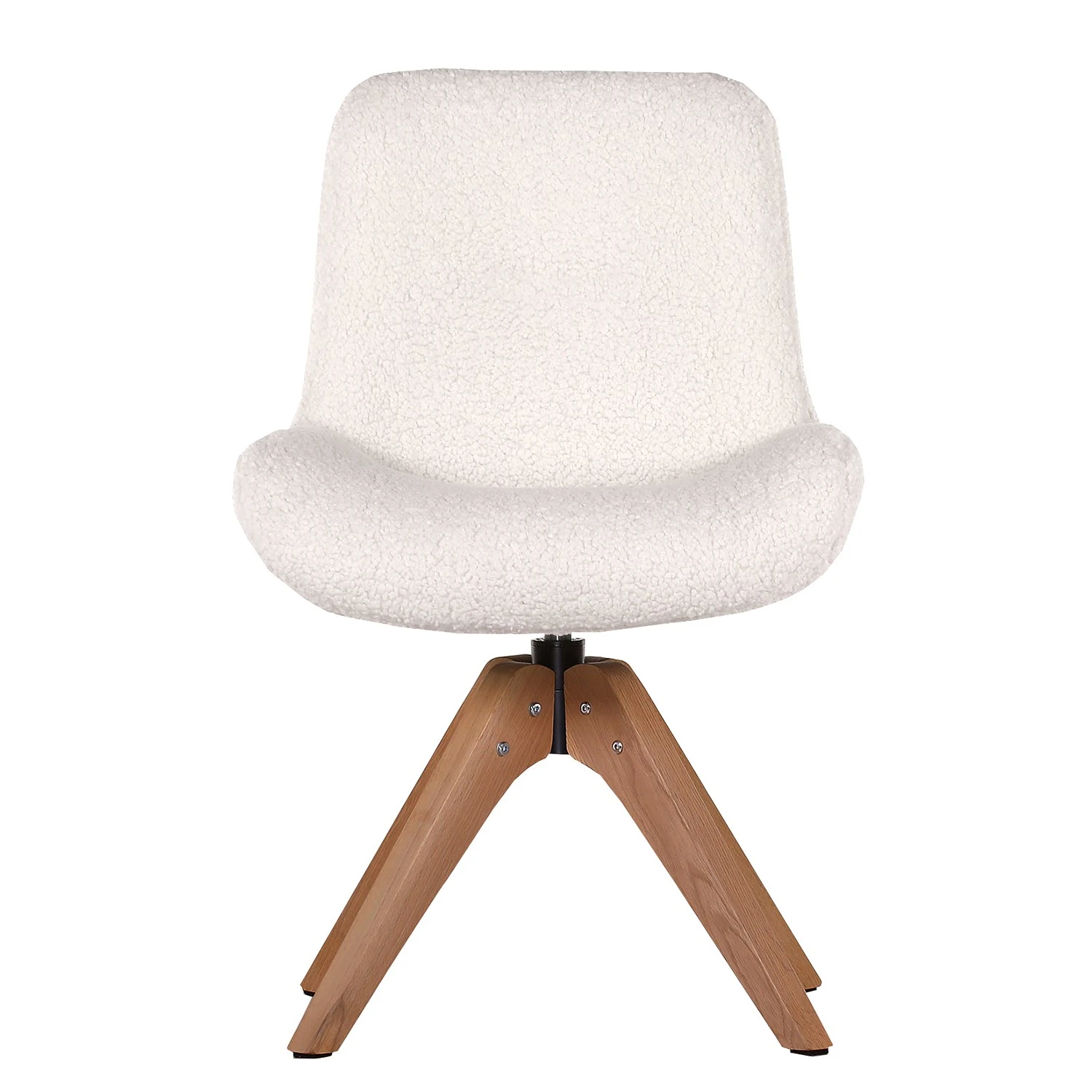 Red Living Chaises capitonnées Bonlieu (lot de 2) - Bouclé / Chêne massif - Blanc / Chêne 5 Red Living Chaises capitonnées Bonlieu (lot de 2) - Bouclé / Chêne massif - Blanc / Chêne – Image 3