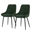Tenzo Chaises capitonnées Lex II (lot de 2) - Velours côtelé / Métal - Vert foncé -Chaises Soldes 1000257176 210408 13275300017 IMAGE P000000001000257176
