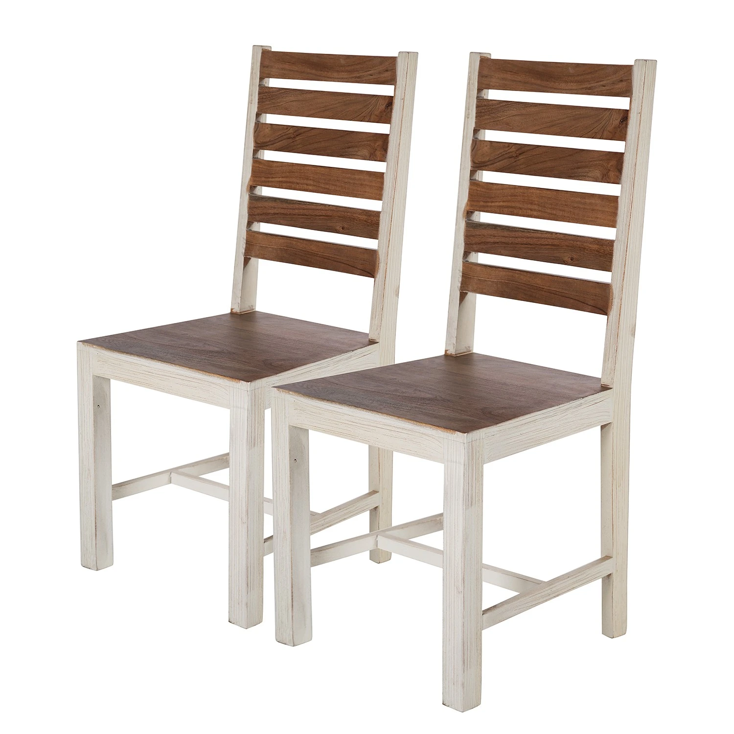 Wolf-Möbel Chaises Maison (lot de 2) - Acacia massif - Acacia couleur pierre / Blanc cassé 3 Wolf-Möbel Chaises Maison (lot de 2) - Acacia massif - Acacia couleur pierre / Blanc cassé