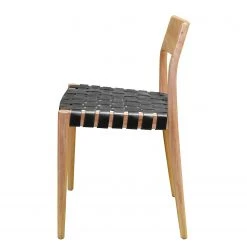 Ars manufacti Chaise Cerro - Cuir véritable / Teck massif - Noir / Teck -Chaises Soldes 1000257228 211007 15380500052 DETAILS P000000001000257228