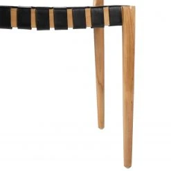 Ars manufacti Chaise Cerro - Cuir véritable / Teck massif - Noir / Teck -Chaises Soldes 1000257228 220818 035 DETAILS P000000001000257228