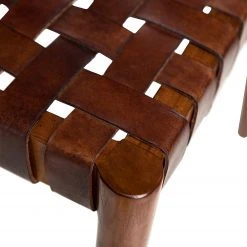 Ars manufacti Chaise Cerro - Cuir véritable / Teck massif - Cognac -Chaises Soldes 1000257232 220330 033 DETAILS P000000001000257232