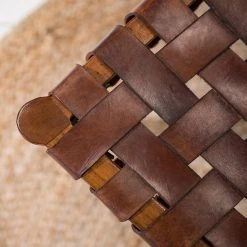 Ars manufacti Chaise Cerro - Cuir véritable / Teck massif - Cognac -Chaises Soldes 1000257232 220614 040 DETAILS P000000001000257232