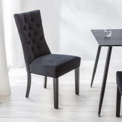 Maison Belfort Chaises capitonnées Waroona 2 (lot de 2) - Noir - Noir -Chaises Soldes 1000260656 220622 021 MOOD DETAILS P000000001000260656 mood