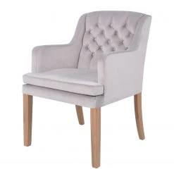 Maison Belfort Chaise à accoudoirs Austin II - Gris clair - Chêne clair