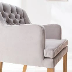 Maison Belfort Chaise à accoudoirs Austin II - Gris clair - Chêne clair -Chaises Soldes 1000260669 220622 031 DETAILS P000000001000260669