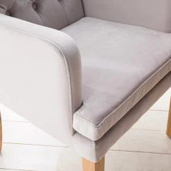 Maison Belfort Chaise à accoudoirs Austin II - Gris clair - Chêne clair -Chaises Soldes 1000260669 220622 032 DETAILS P000000001000260669