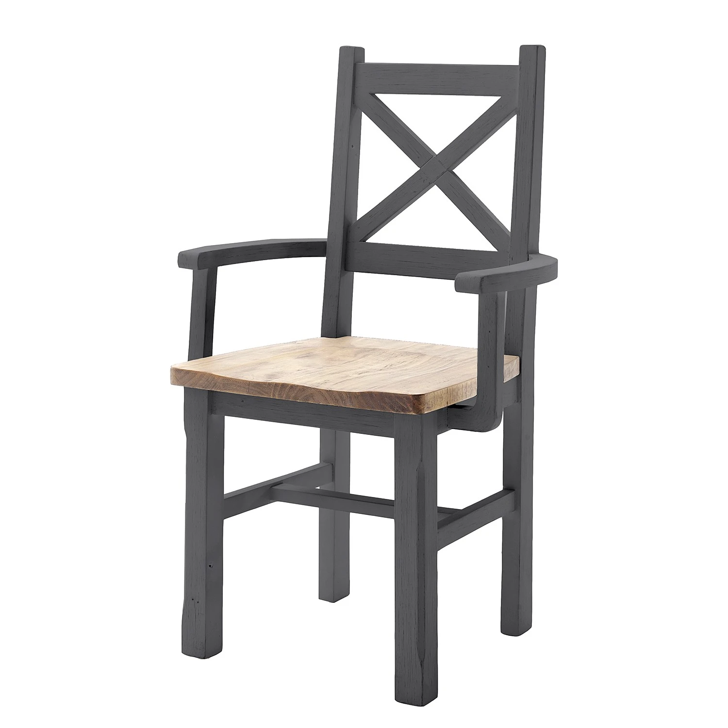 Maison Belfort Chaise à accoudoirs Balignton - Pin massif - Gris 3 Maison Belfort Chaise à accoudoirs Balignton - Pin massif - Gris