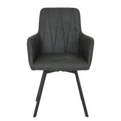 Red Living Chaises à accoudoirs Kivioli (lot de 2) - Microfibre / Acier - Anthracite / Noir -Chaises Soldes 1000263426 210430 11480900138 DETAILS P000000001000263426