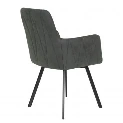 Red Living Chaises à accoudoirs Kivioli (lot de 2) - Microfibre / Acier - Anthracite / Noir -Chaises Soldes 1000263426 210430 11481300140 DETAILS P000000001000263426